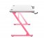 Praktična bela igralna miza HERO 1.8 z roza konstrukcijo