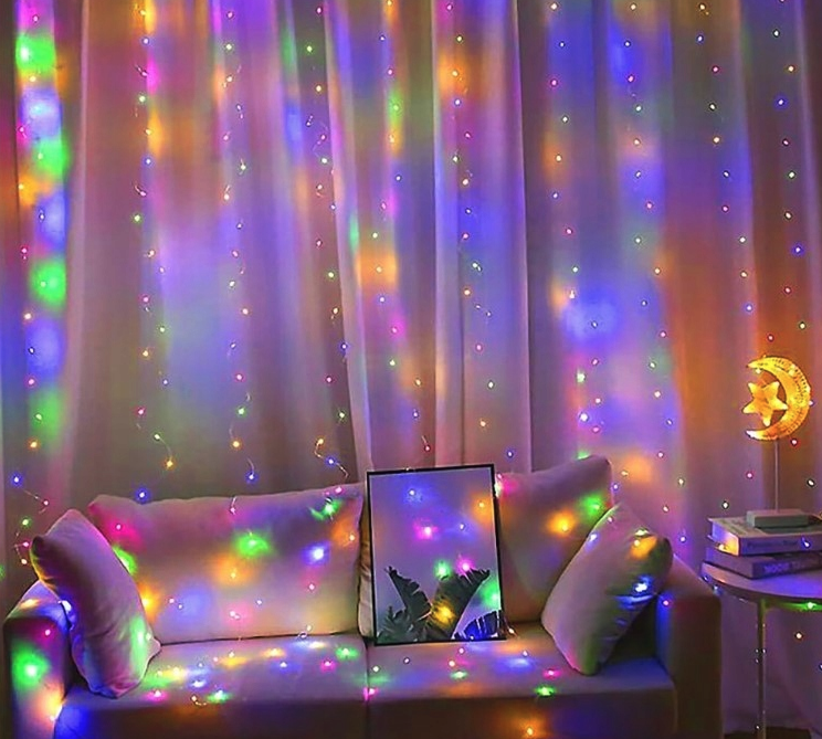 Fényfüggöny 300 LED színes