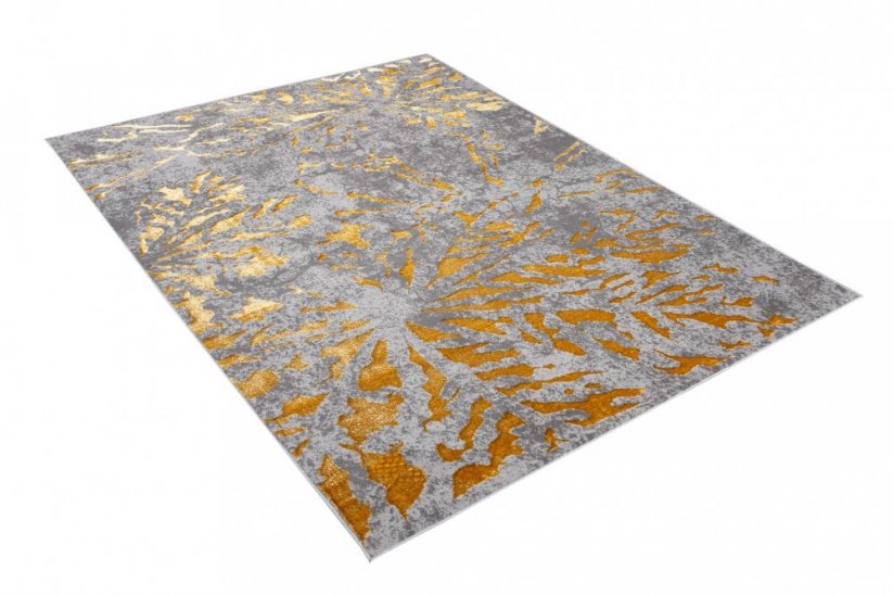 Esclusivo tappeto moderno grigio con motivo oro