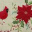 Originální prostírání na Vánoce v krémové barvě s červeným květem a ptáčky