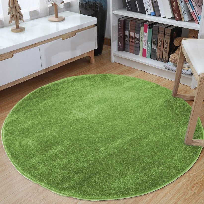 Kerek szőnyeg, zöld színű - Méret: Szélesség: 100 cm | Hossz: 100 cm
