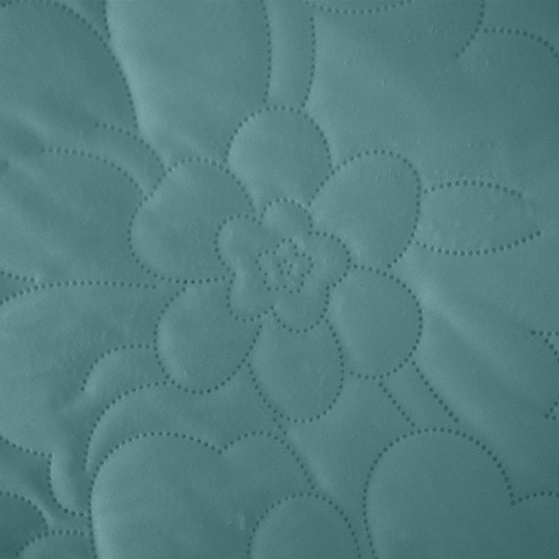 Cuvertură de pat turcoaz deschis, cu imprimeu floral