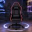 Gaming-Stuhl mit LED-Beleuchtung, Fußstütze und Fernbedienung – 6 Beleuchtungsfarben