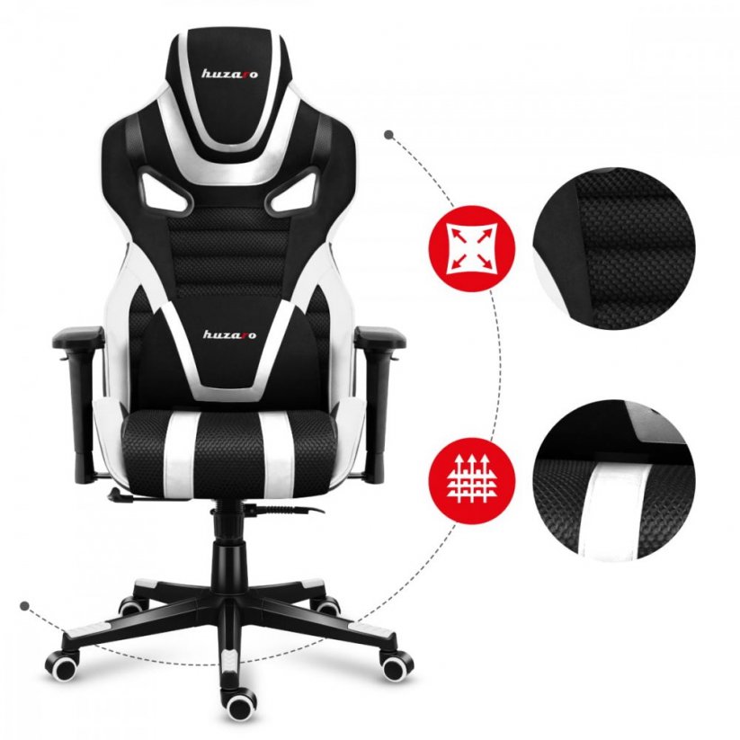 Луксозен геймърски стол FORCE 7.5 MESH бял цвят