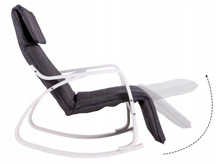 Tamnosiva stolica za ljuljanje s bijelim okvirom