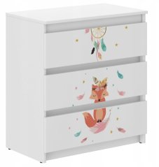 Kommode für Kinderzimmer mit süßem Fuchs 76x40x70 cm