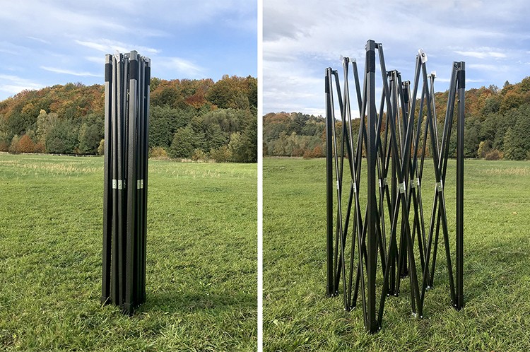 Tenda a tre pareti senza finestre