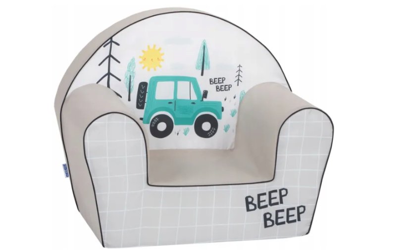 Penová detská sedačka 51 x 33 x 42 cm autíčko