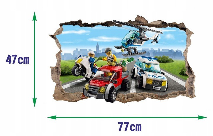 Egyedülálló LEGO falmatrica 3D hatással 47 x 77 cm