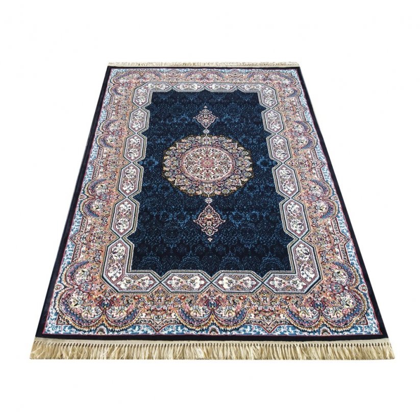 Exkluzívny vintage koberec modrej farby