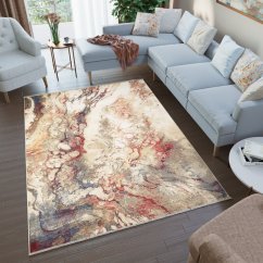 Designerteppich mit abstraktem Muster für das Wohnzimmer