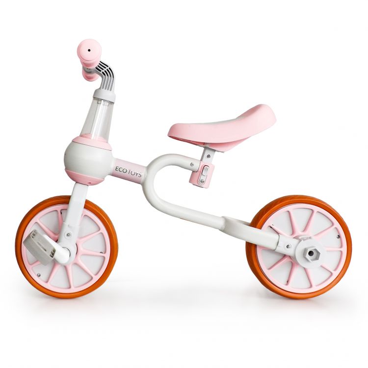 Bicicletta per bambini, bicicletta in rosa Ecotoys 4in1