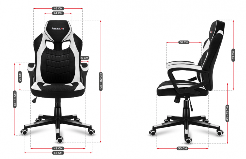 Kvalitní herní křeslo bílé barvy FORCE 2.5