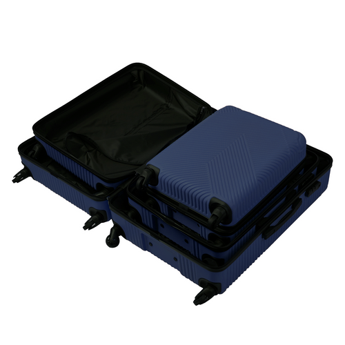 Komplet 3 potovalnih kovčkov TRIZAND - temno modri