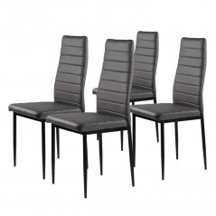 Set aus 4 eleganten Stühlen in Grau mit zeitlosem Design