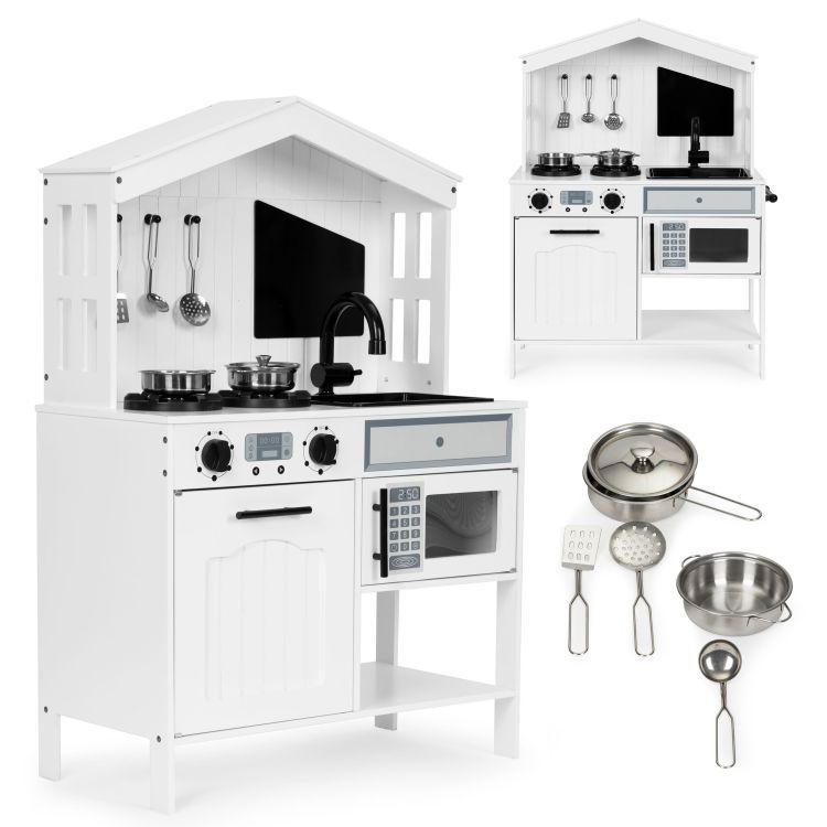 Elegante cucina per bambini in legno + accessori