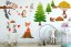 Adesivo da muro colorato per bambini con design animali della foresta felici - Misure: 60 x 120 cm