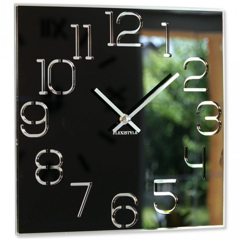 Stilvolle quadratische Uhr schwarz 30 cm