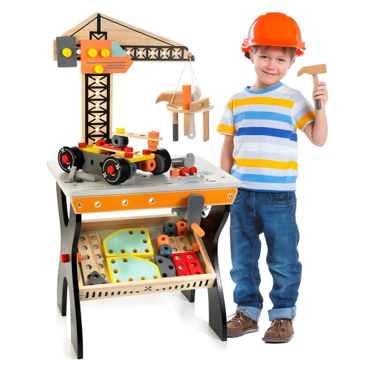 Drevená dielňa pre deti, stolík na náradie Ecotoys