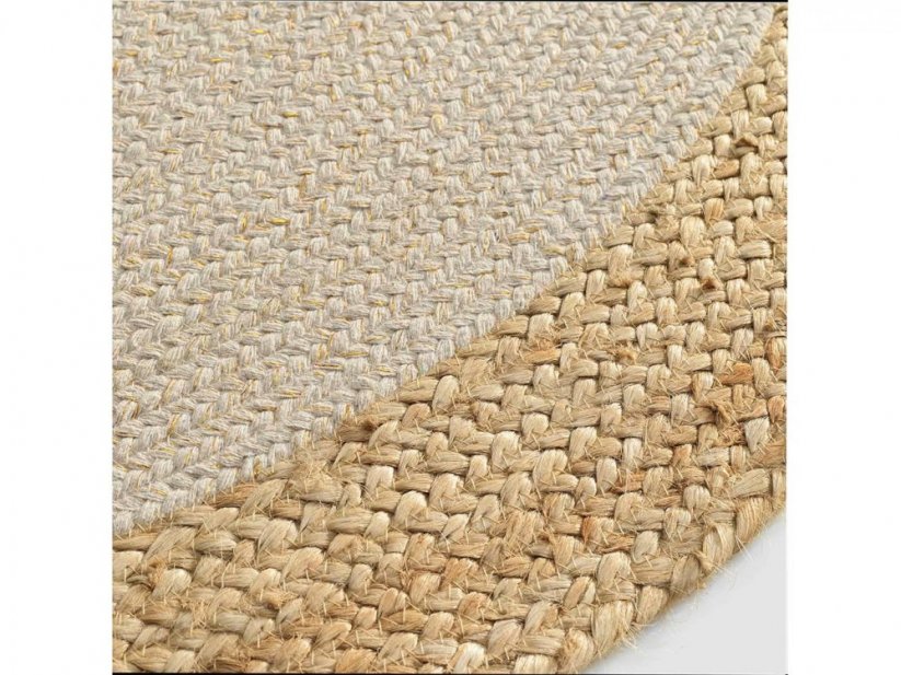 Béžový kulatý koberec z jutoviny s průměrem 90 cm