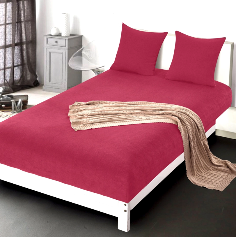 Hřejivé ložní prostěradlo z mikrovlákna - tmavě růžové