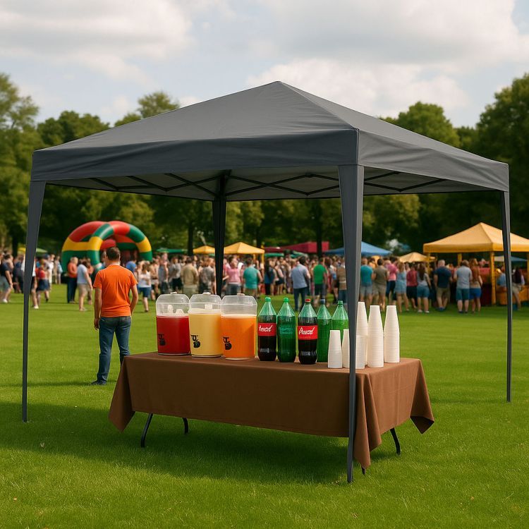 Kerti pavilon sátor 3x3 m, automatikusan kinyíló tetővel