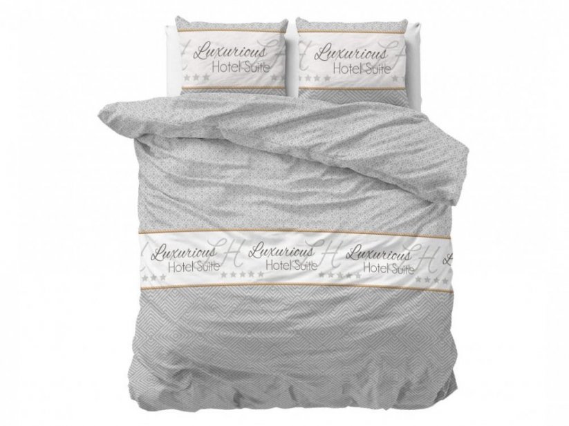 Luxusné sivé posteľné obliečky s jemným vzorom 200 x 220 cm