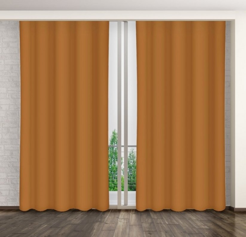 Béžové hotové jednobarevné závěsy do ložnice - Rozměr: Délka: 270 cm