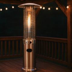 Încălzitor de terasă pe gaz, din oțel inoxidabil, de 13 kW și 180 cm