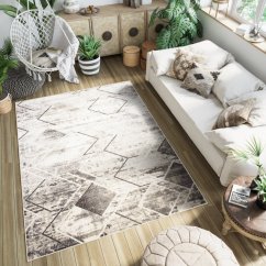 PETRA Modern dizájnos barna szőnyeg geometrikus mintával