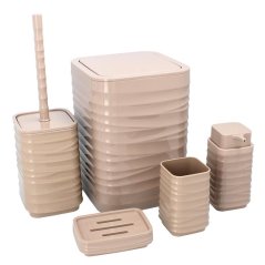 Set 5 piese de accesorii de baie - bej