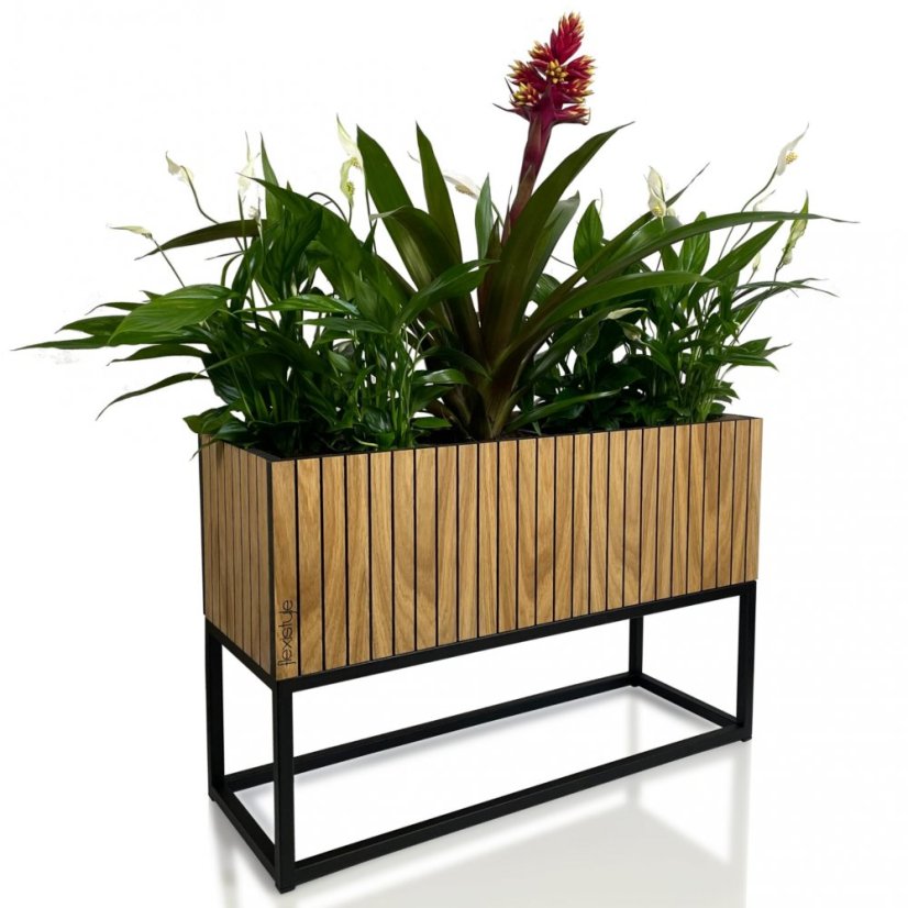 Елегантна саксия, изработена от естествен дъбов фурнир LOFT FIORINO 62X22X40 см