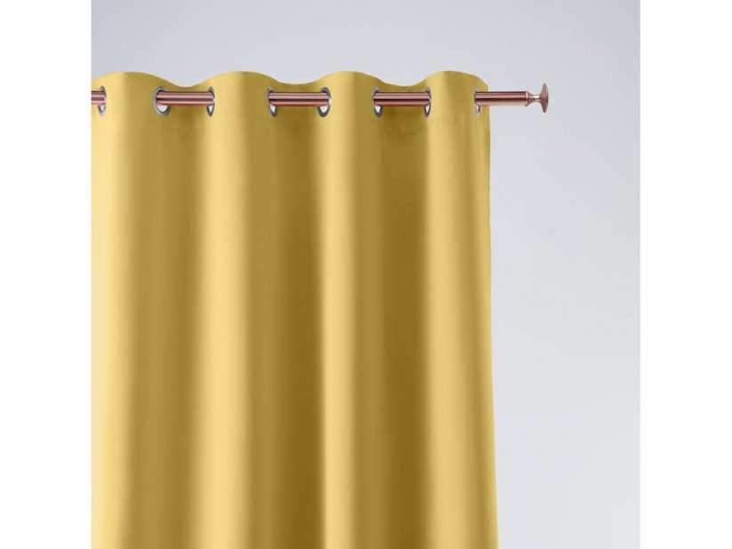 Žlutá jednobarevná záclona pro kruhy 140 x 280 cm