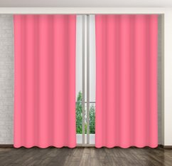 Kvalitás egyszínű rózsaszín ablakdrapéria 140 x 260 cm