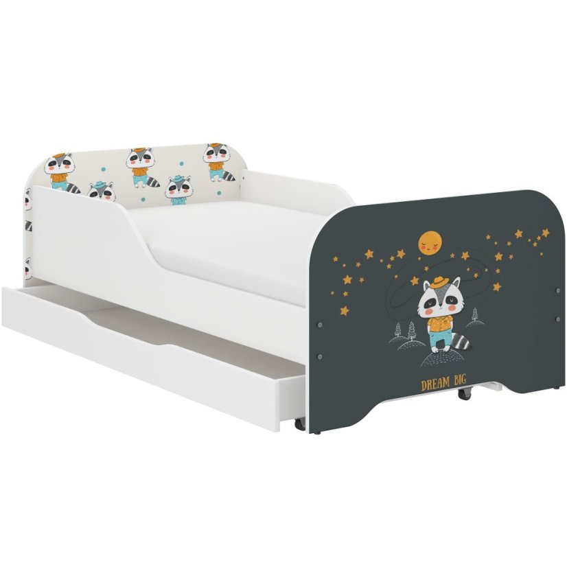 Atemberaubendes hochwertiges Kinderbett mit Dachs 160 x 80 cm