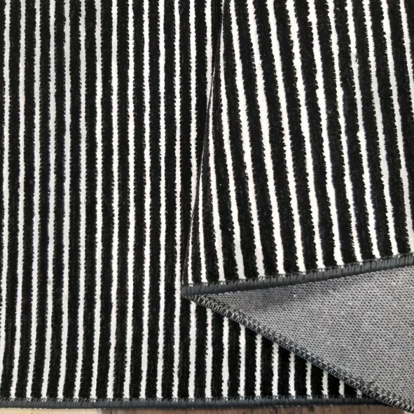 Csúszásgátló fekete-fehér nappali szőnyeg - Méret: Szélesség: 160 cm | Hossz: 230 cm
