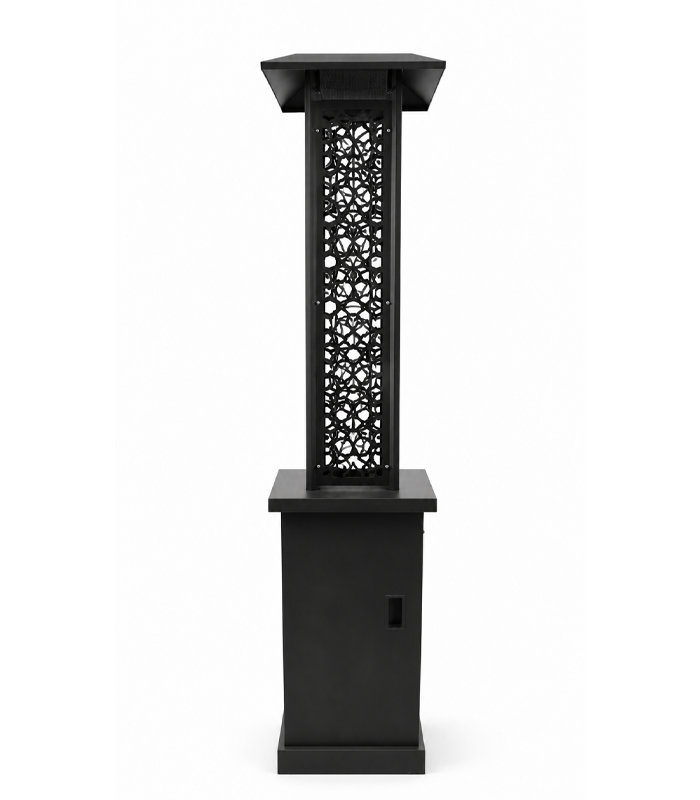 Stylový plynový terasový ohřívač s efektem plamene o výkonu 13 kW – 121 cm, černý