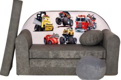 Otroški raztegljiv kavč 98 x 170 cm Avtomobili