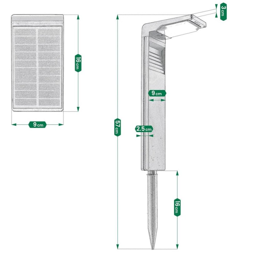Solárna záhradná LED lampa L-356962 - 30 LED