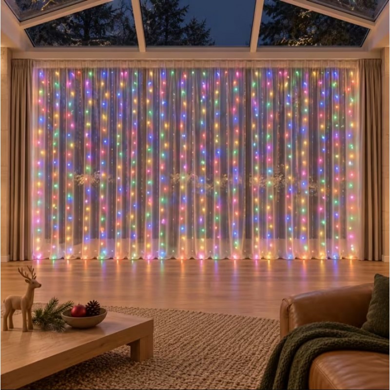 3x3 m vánoční LED řetězové světelné řetězy napájené z USB – 300 LED diod