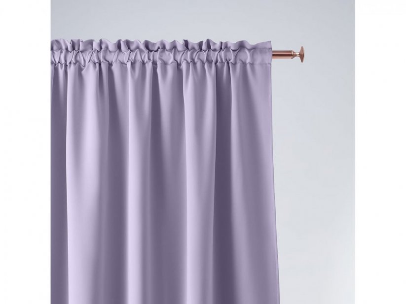 Draperie de o singură culoare violet deschis, pentru bandă de pliere 140 x 250 cm