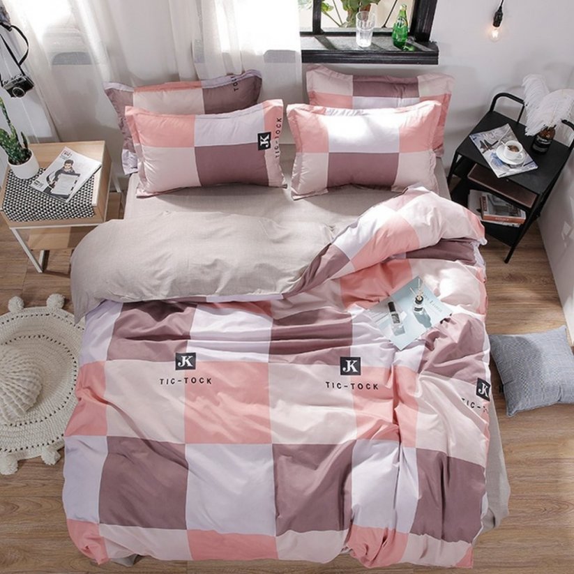 Lenjerie de pat confortabilă, cu pătrate frumoase colorate