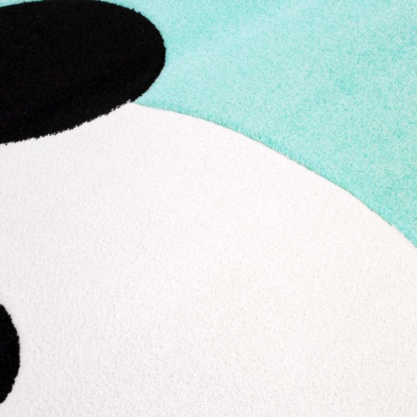Tappeto rotondo per bambini color mentolo con panda 