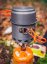 Camping Topf- und Pfannenset 2in1, eloxiertes Aluminium, 900 + 500 ml