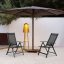 Set aus 2 klappbaren Gartenstühlen mit verstellbarer Rückenlehne - grau
