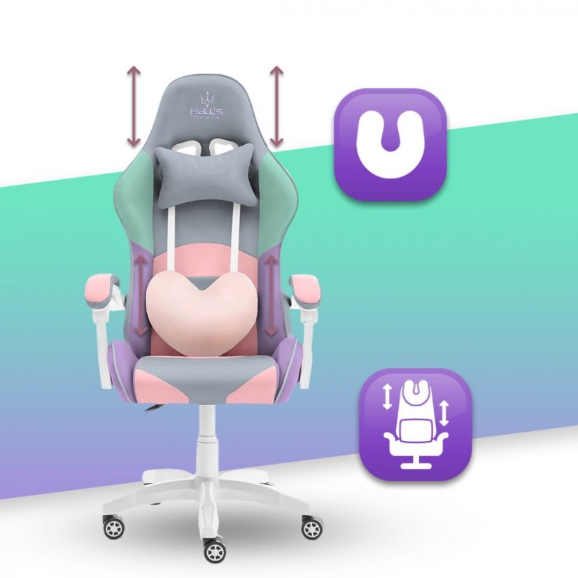 Rainbow gamer szék pasztellszínű