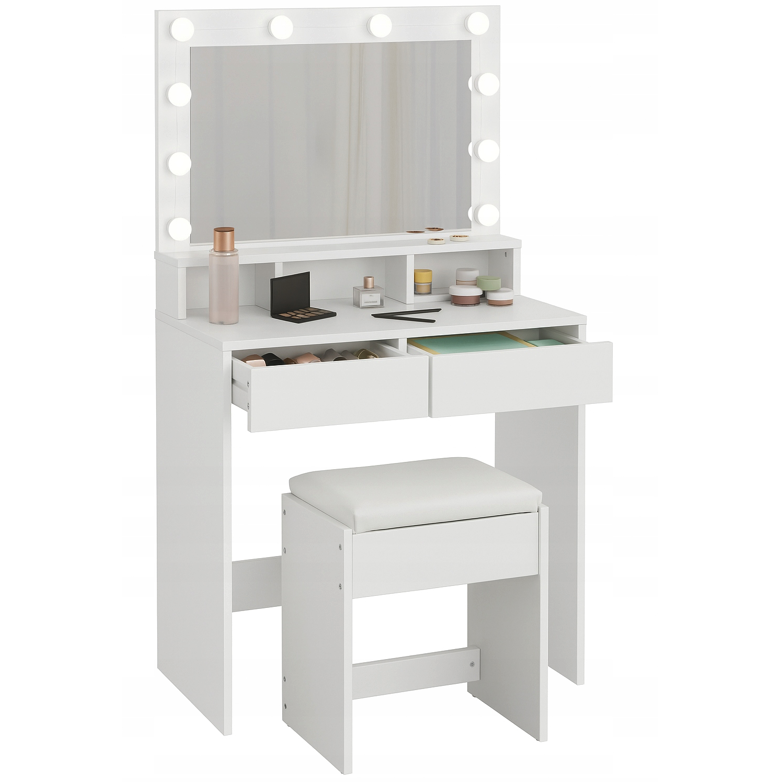 Tavolino cosmetico Hollywood con sgabello - eleganza, stile e praticità in un unico prodotto