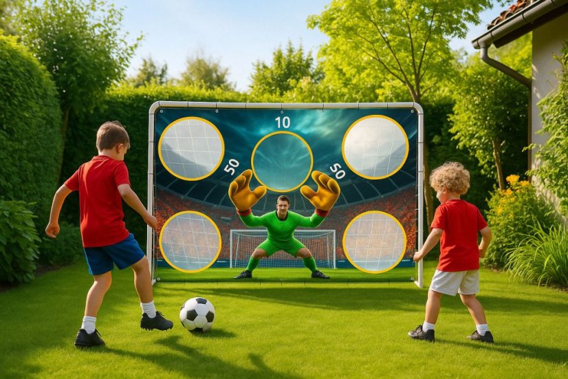 Veľká futbalová bránka s otvormi 180x61x122 cm