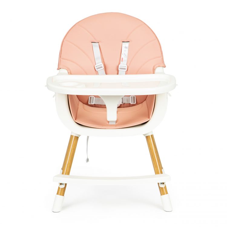 Dětská růžová židlička na krmení 2v1 