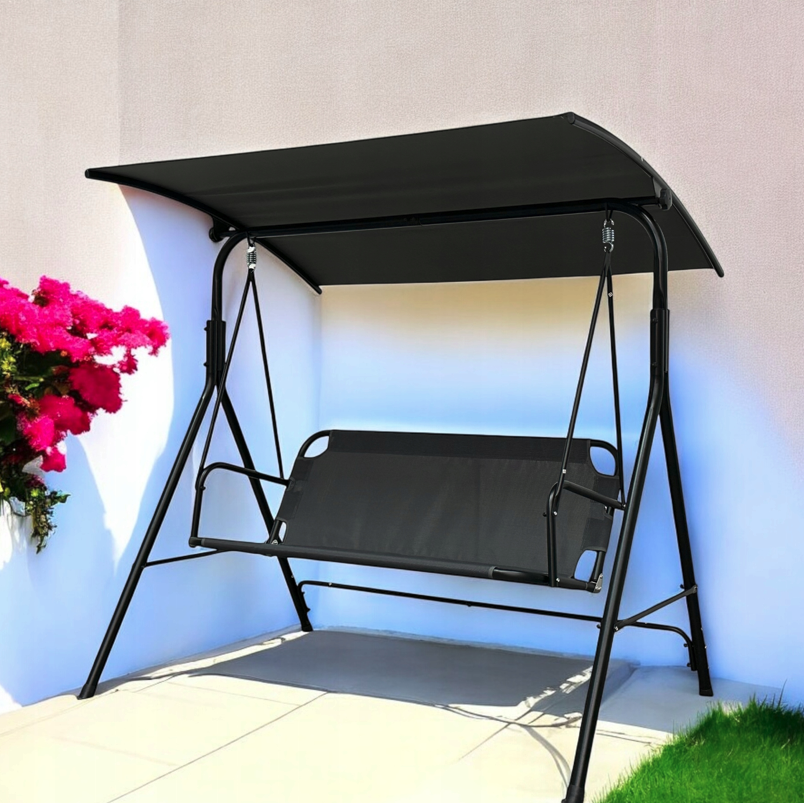 Záhradná hojdačka pre 3 osoby 4006D – tmavosivá